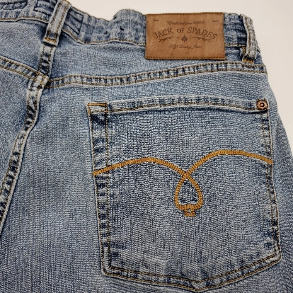 Jack of Spades Men 35 x 32 blue jean cotton nylon elastane blend The High Roller